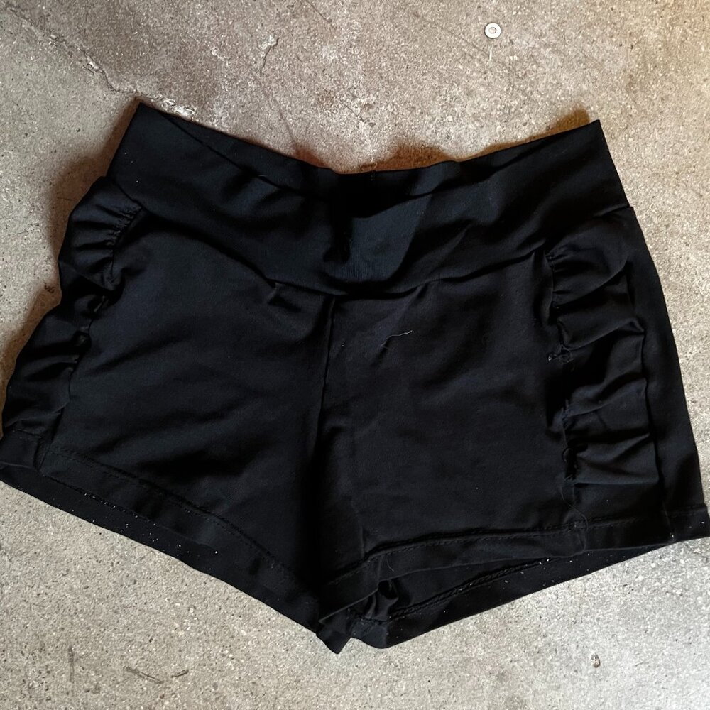 Black Girls M Dance Shorts with side ruching